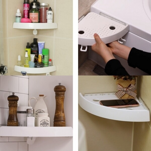 STAR PLANET SHOP,[국내생산] 미러선반 3세트 초강력 압착식 흡착 무타공 화장실 주방 코너 욕실선반