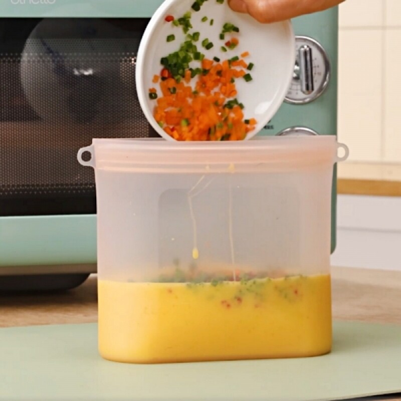 [국내생산] 초간편 요리왕 실리쿠커 대중소 초깔끔 정리왕 실리콘 지퍼백 전자렌지 지퍼팩