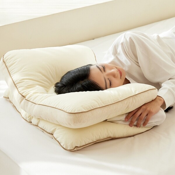 STAR PLANET SHOP,[기능성] 코코리찌 양모날개베개 장미화 릴렉스 경추베개 숙면 구스다운필 양모 베개