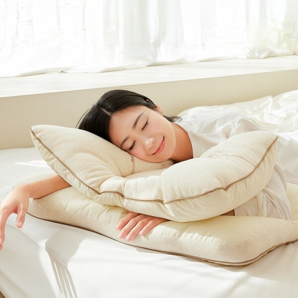 STAR PLANET SHOP,[기능성] 코코리찌 양모날개베개 장미화 릴렉스 경추베개 숙면 구스다운필 양모 베개