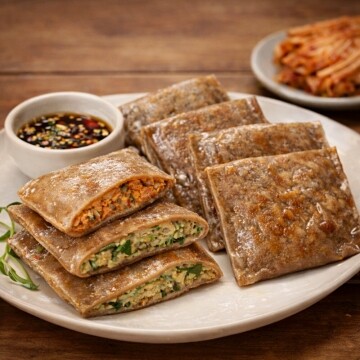 [국내산] 메밀명가 메밀전병 강원도 향토 군만두 고기 김치 메밀전병