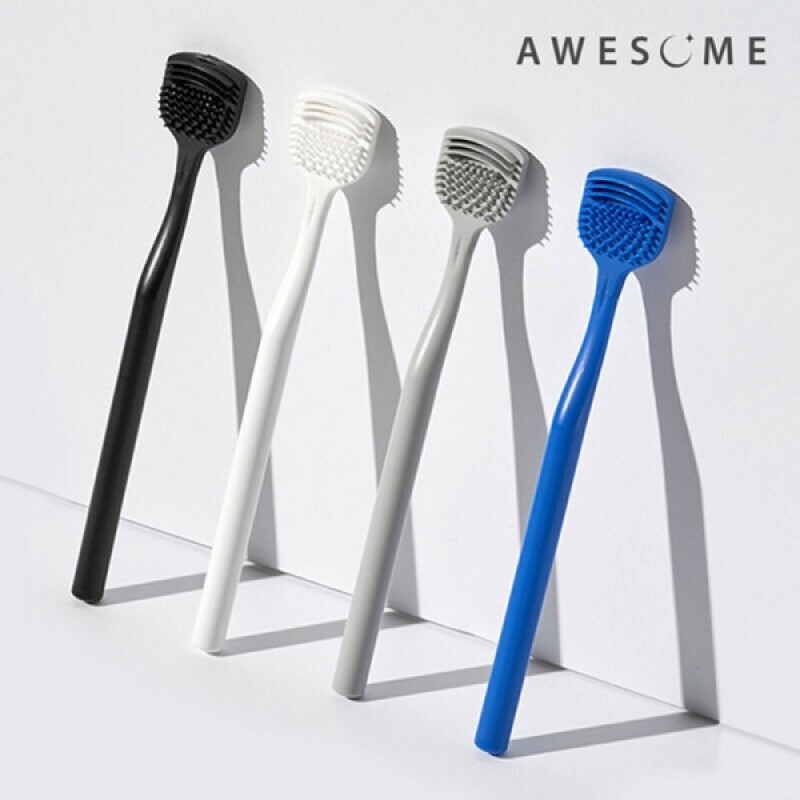 어썸 덴티스트 분리세척 3중스크레퍼 TPU 혀클리너 4 Color