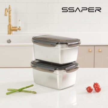 [셰퍼] 모노락 스텐 밀폐용기 2종 세트(2800ml*2ea)