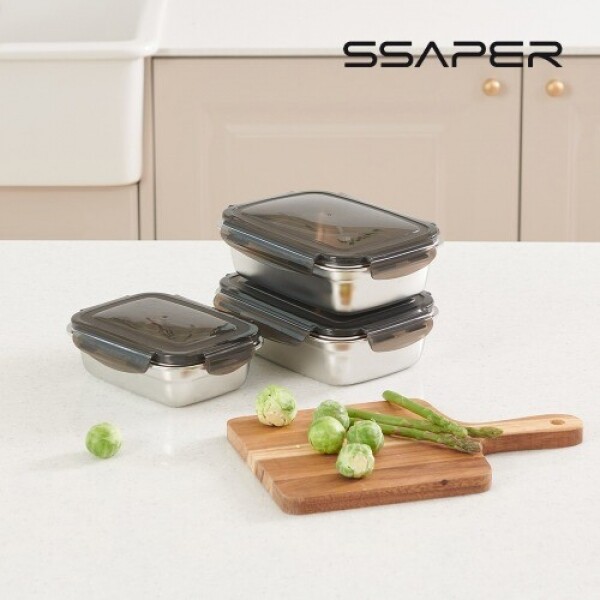 [셰퍼] 모노락 스텐 밀폐용기 멀티 3종 세트(550ml*1+850ml*2)