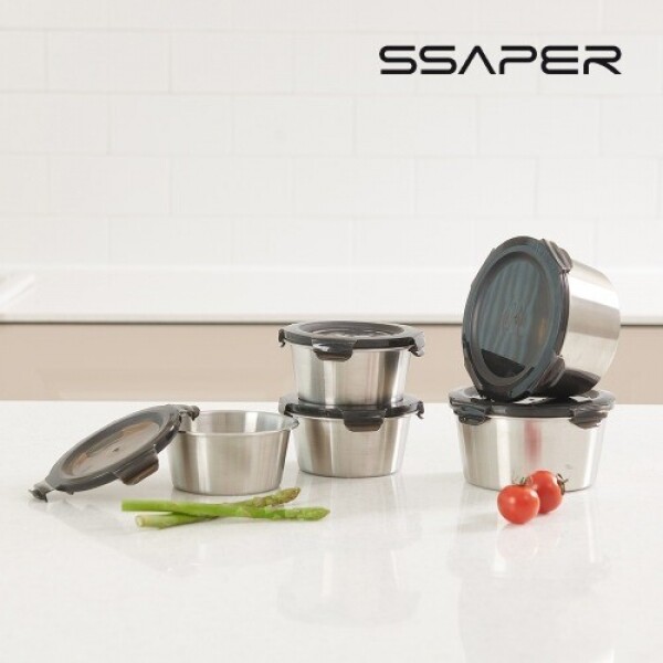 [셰퍼] 모노락 스텐 밀폐용기 5종 세트(350ml*3+550ml*2)